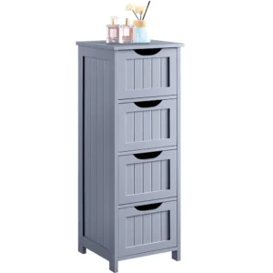 Ktaxon Wooden Bathroom Floor Cabinet – 4 Drawers, 1 Cupboard, 2 Shelves