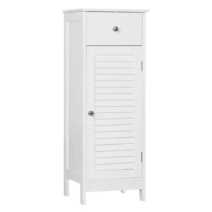 Ktaxon Wooden Bathroom Floor Cabinet – 4 Drawers, Cupboard, White Storage