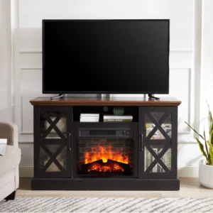 Mainstays Farmhouse Fireplace TV Stand – Up to 55″ TVs