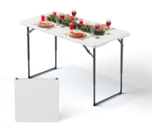 MAKE CHANGES 4 FT Lightweight Folding Table – Portable, Durable Outdoor/Indoor Use