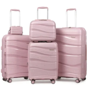 Melalenia 5 Luggage Sets PP Hardside Spinner Luggage Expandable Carry on Suitcase20 24 28