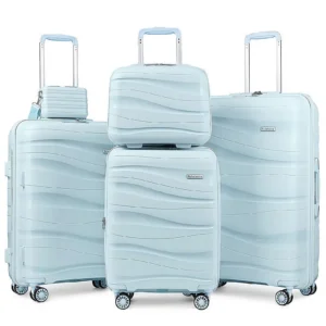 Melalenia 5 Luggage Sets PP Hardside Spinner Luggage Expandable Carry on Suitcase20 24 28
