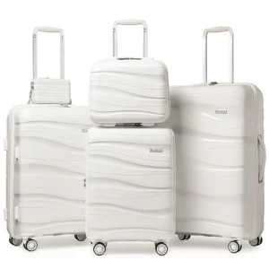 Melalenia 5 Luggage Sets PP Hardside Spinner Luggage Expandable Carry on Suitcase20 24 28