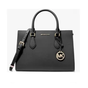 Michael Kors Medium Sheila Satchel Handbag – Durable Polyester Black