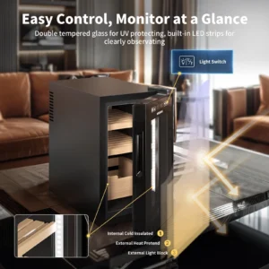NEEDONE 23L Intelligent Cigar Humidor – Thermo-Electric Control