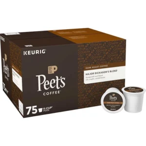 Peet’s Major Dickason’s Dark Roast K-Cup Pods – 75 Count Value Pack