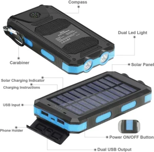 SOLPOWBEN 30000mAh Solar Power Bank – Dual USB Outdoor Charger