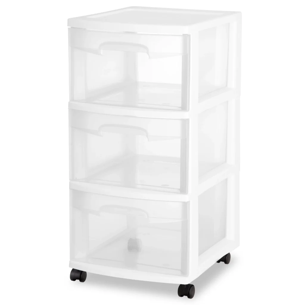 Sterilite 3 Drawer Storage Cart – Versatile White Organizer