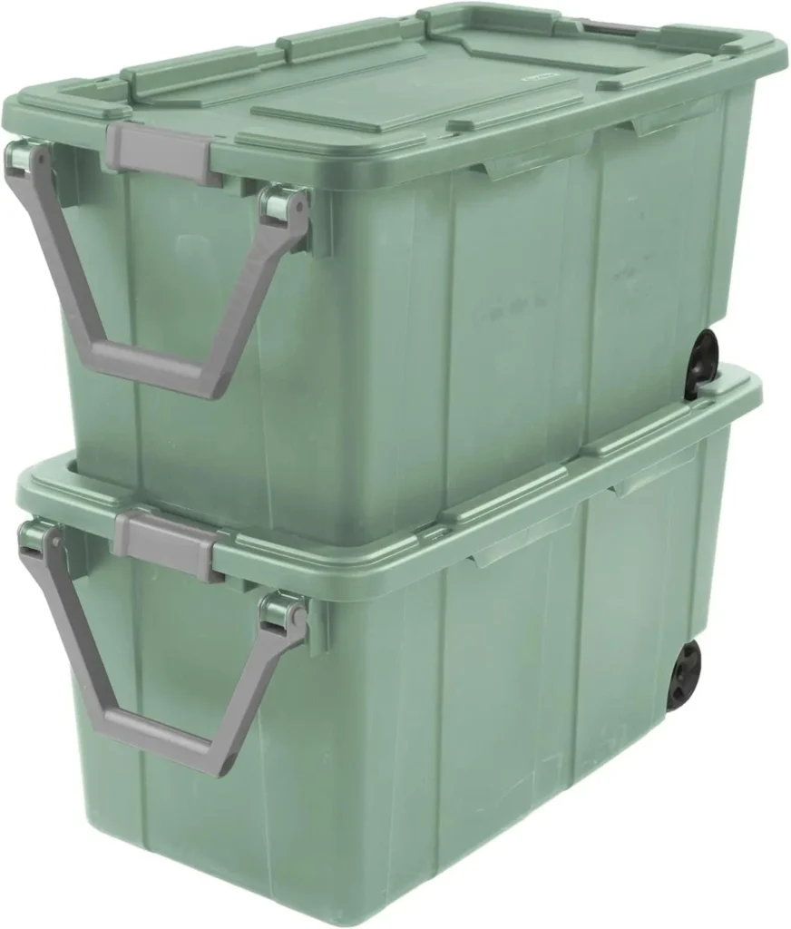 Sterilite 40 Gallon Wheeled Storage Container – 2-Pack Durable Bins β alternate angle showing full product