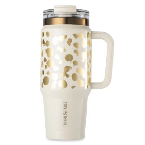 Thyme Table 32oz Insulated Tumbler – Dual Straw Lid & Handle