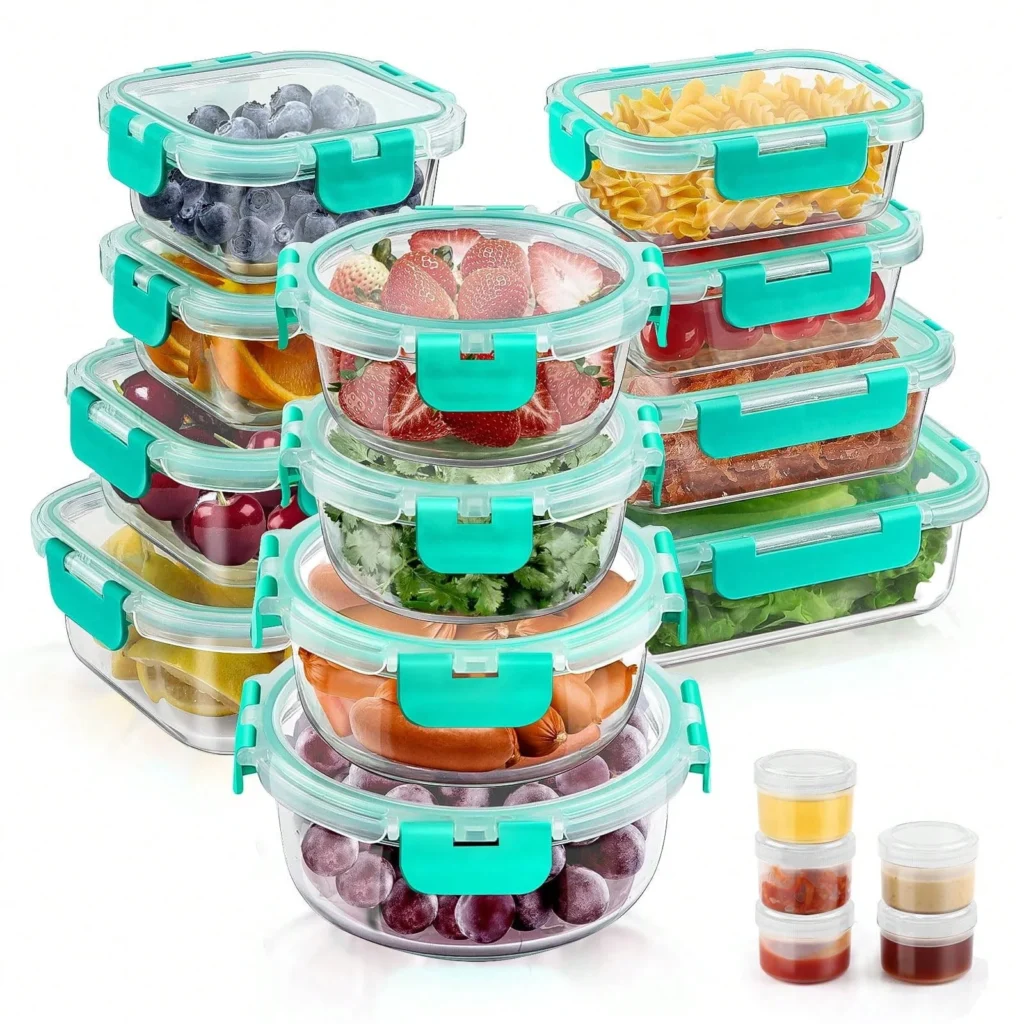 Versatile Glass Food Storage Containers – 34-Piece Airtight Set β close-up detail of design and finish