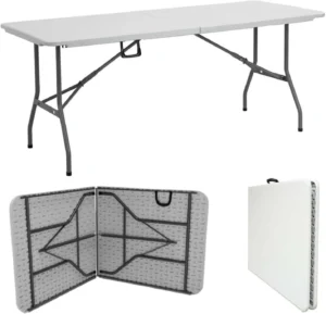 WASUHE 6ft Folding Portable Table – Durable, Anti-Fouling Khaki