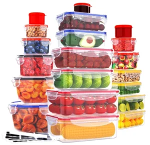 40 Pcs Food Storage Containers with Lids Airtight 20 Stackable Boxes 20 Lids
