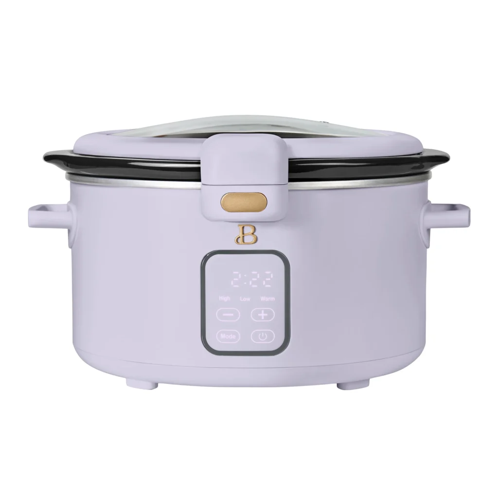 Beautiful 4 0 QT Prog Slow Cooker with Hinger Lid White Icing by Drew Barrymore