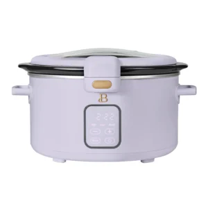 Beautiful 4 0 QT Prog Slow Cooker with Hinger Lid White Icing by Drew Barrymore