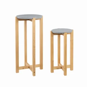 Better Homes Gardens 2 Pack Gray Cement Wood Plant Stand