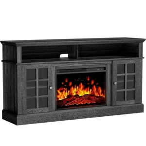 CHITOOMA 1400W Fireplace TV Stand – 23″ Fireplace, Fits 65″ TVs
