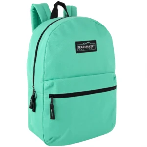 Classic 17-Inch Solid Backpack – Padded Straps, Front Pocket, Dual Zip