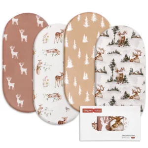 Gllquen Baby Bassinet Sheets Set 4 Pack Newborn Infant Baby Boys Grils 32 X16 Elk