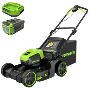 Greenworks 60V 17 Cordless Battery Push Lawn Mower w 4 0Ah Battery Charger