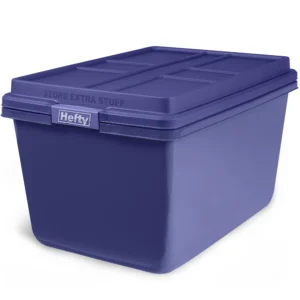 Hefty 18 Gallon Plastic Latched Storage Tote Marlin Blue