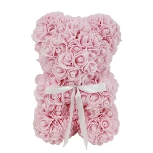 Light Pink Rose Bear – Everlasting Floral Gift for Her