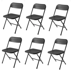 Mainstays 6 Pack Resin Folding Chair Black