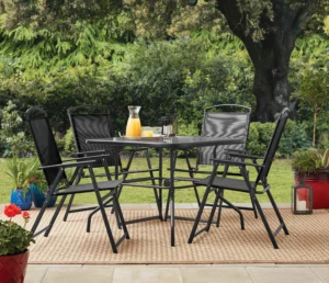 Mainstays Albany Lane 5 Piece Dining Set Black Outdoor Living