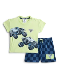 Monster Jam Baby Boy 2-Piece Outfit – Graphic Tee & Shorts