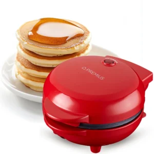 PREMIUS Ceramic Non Stick Mini Snack Flat Griddle Maker Red 4 Inch Mold