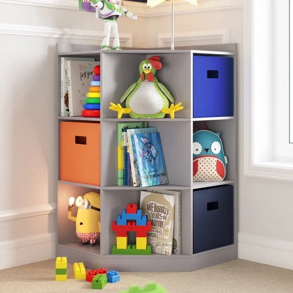 RiverRidge Kids 6-Cubby Corner Cabinet – Smart Storage Solution