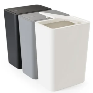 TINANA Small Trash Can Lid 3 Pack 10L Plastic Trash Bin 2 6 Gallon Slim Garbage Bin Wastebasket Pop Up Lid Bathroom Bedroom Office Kitchen Craft Room