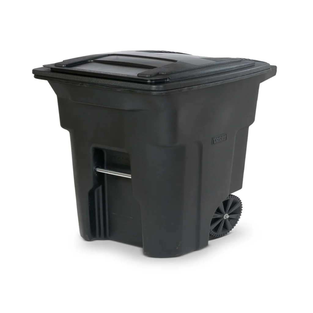 Toter 64 Gal Black Wheeled Trash Can – Heavy-Duty