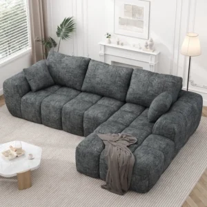 101 Sectional Sofa Back Cushion Modern L Shaped Modular Cloud Couch Unique Chenille Fabric Couches Sofas Living Room Bedroom Compression No Assembly