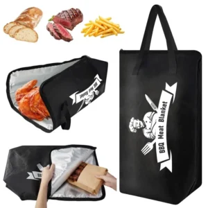 21 BBQ Insulated Smoker Bag – Black Oxford Fabric for Brisket