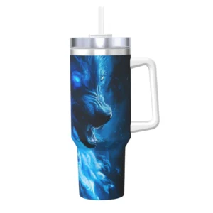 40oz Insulated Tumbler Blue Fire Design – $0.75 Deal