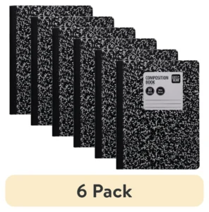 6 pack Pen Gear 80 Sheets Marble Composition Book 9 75 x 7 5 Wide Ruled