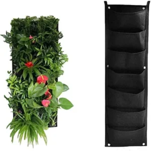 7-Pocket Hanging Planter Bag for Vertical Garden Wall – Indoor Outdoor Grow Bag