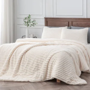 Aisbo Corduroy Warm Comforter Set Queen – 3-Piece Winter Deal