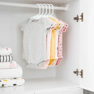 Allhall 60 Pcs Baby Hangers Kids Hangers Clothes Closet Spacing Saving Plastic Toddler Hanger Children Infant Nursery Child Hanger Ideal Boys Girls C