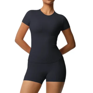 Arlun Women s 2 Piece Outfits Sleeveless Crew Neck Cut Crop Top Bodycon Shorts Set Y2k Solid Color Stretchy Slim Fitted Summer Matching Sets Night Cl