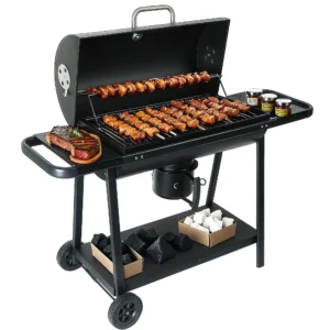 Avger 451.5 sq.in. Barrel Charcoal Grill – Portable Wheels