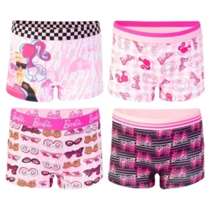 Barbie 10-Pack Combed Cotton Underwear & 4-Pack Shorts Set – Sizes 4-10
