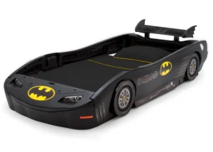 Batman Batmobile Car Sleep and Play Toddler Bed with Attached Guardrails by Delta Children