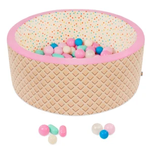 Battat Foam Indoor Ball Pit – 65 Balls & Washable Cover
