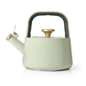 Beautiful 1 8L Ceramic Non Stick Stovetop Tea Kettle Sage Green by Drew Barrymore