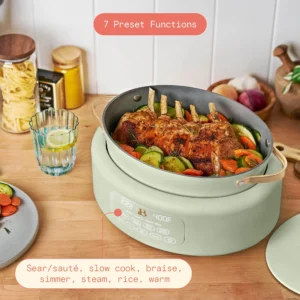 Beautiful 6 Qt Multi Cooker 10-in-1 by Drew Barrymore – Sage Green