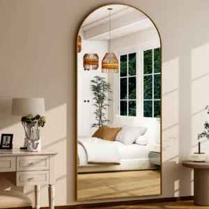 BEAUTYPEAK Oversized Arch Floor Mirror – Full Length Gold Frame