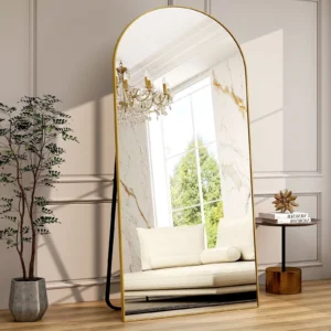 BEAUTYPEAK Oversized Arch Floor Mirror – Full Length Gold Frame