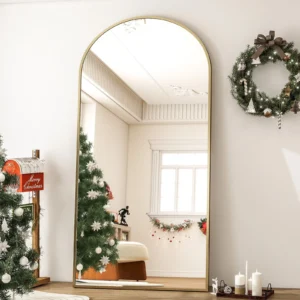 BEAUTYPEAK Oversized Arch Floor Mirror – Full Length Gold Frame